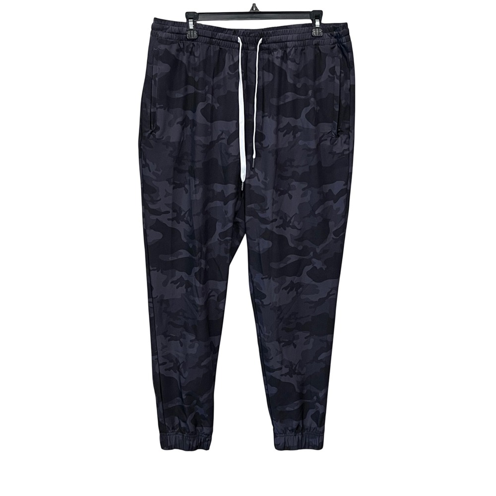Cove USA Mens 2XL Camo Performance Joggers Black Charcoal Camouflage Pants